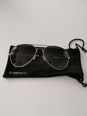 Men's Aviator Silver Metal Frame Sunglasses with Dark Lenses